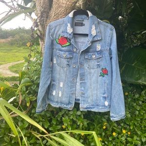 Denim Floral jacket
